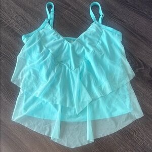 Sunsets - Blue Tiered Asymmetrical Swim Tankini